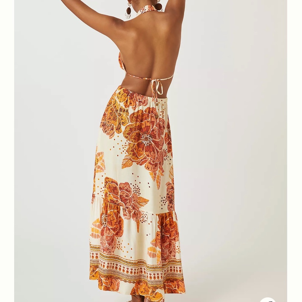 FARM RIO X Anthropologie Cutout Floral Maxi Boho Dress Size Small NWT - Picture 4 of 13
